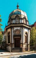 exterior view of a german synagogue in the style of Fasanenstrasse Synagogue Berlin   generative AI photo