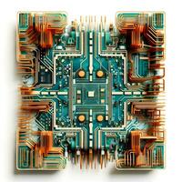 Futuristic AI Circuits Board Perfect Top View photo