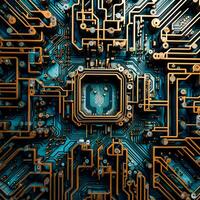 AI Generated Circuit Board Maze photo