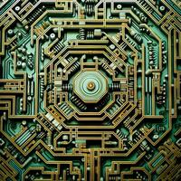 AI Generated Circuit Board Maze photo