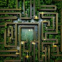 AI Generated Circuit Board Maze photo