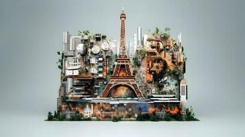 París miniatura en tarjeta madre ai generado foto