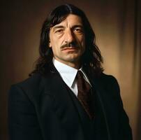 Rene Descartes Modern Philosopher and Entrepreneur in Elegant Attire photo