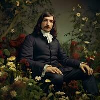 Modern Philosopher Rene Descartes Reimagined with Generative AI photo