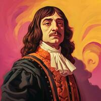 Modern Pop Art Portrait of Rene Descartes photo