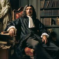 Modern Philosopher Rene Descartes Reimagined with Generative AI photo