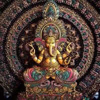 Divine Creation AI Generated Exquisite Ganesh Sculpture photo