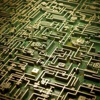 AI Generated Maze on Circuit Board photo