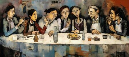 Contemporary Expression The Modern Last Supper   generative ai photo