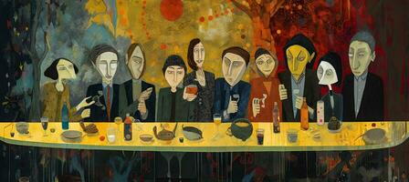 Contemporary Expression The Modern Last Supper   generative ai photo