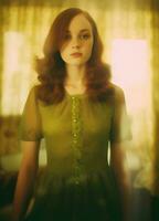 Mesmerizing portrait of a stunning young woman with a captivating gaze. Generative ai. photo