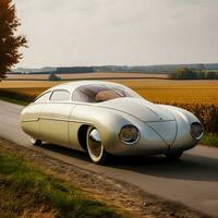 Elegance in Motion   Retro Car   generative ai photo