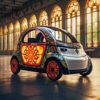 Futuristic Electric Car The Intersection of Design and AI photo