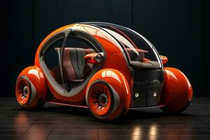 futurista eléctrico coche el intersección de diseño y ai foto