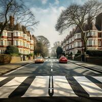 Empty Abbey Road Crossing Zebra   Generative AI Art photo