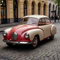 nostálgico paseo Clásico 1960 coche generado por ai foto