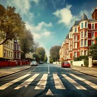 vacío abadía la carretera cruce cebra generativo ai Arte foto