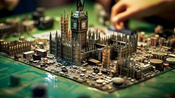 Metropolis Microchipped    london on a motherboard   generative ai photo