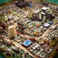 AI Generated Miniature Paris on a Motherboard photo