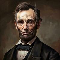 A portrait of Abraham Lincoln   generative AI photo