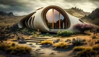 Futuristic Underground Home generated by AI photo
