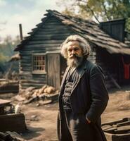 Karl Marx Amidst Great Depression - generative ai photo