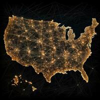 USA Network Symbolic Map. Generative ai. photo