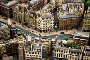 Miniature London A Perfect Top View. Generative AI. photo