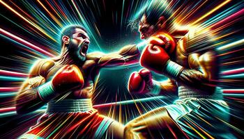 Vibrant Realistic Boxing Match Generative AI Masterpiece photo