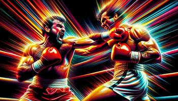 Vibrant Realistic Boxing Match Generative AI Masterpiece photo