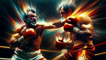 Vibrant Realistic Boxing Match Generative AI Masterpiece photo