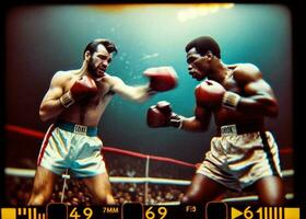 Vintage Boxing Match 60s and 70s Colors - AI Artwork photo