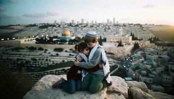 Unity in Jerusalem. Generative ai photo