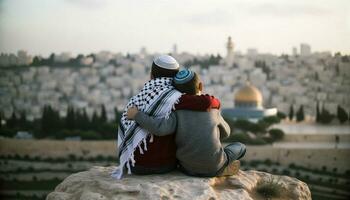 unidad en Jerusalén. generativo ai foto