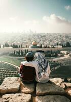 unidad en Jerusalén. generativo ai foto