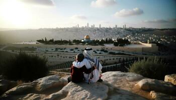 unidad en Jerusalén. generativo ai foto