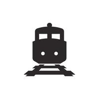 train icon, silhouette logo simple design illustration vector