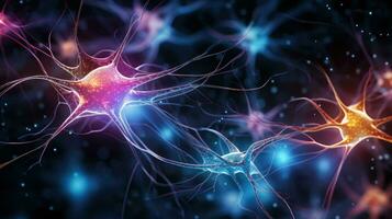 Ciencias cerebro sinapsis escanear ai generado foto