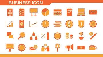 Business and management icon set. Businessman icons collection. Teamwork, meeting, efficiency, task, focus, workflow, growth, project management, automation, productive. Vector solid symbol.