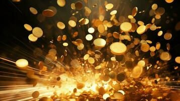 cash gold coin explosion ai generated photo