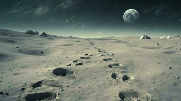 planet lunar crater landscape ai generated photo