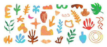 Abstract hand drawn organic shapes. Colorful background with doodle nature forms. vector