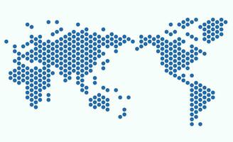 Circle shape world map on white background. vector