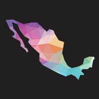 Colorful abstract vector low polygonal of Mexico map.