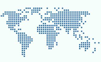Square shape world map on white background. vector