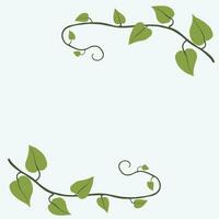 Floral ivy drawing decorative ornament flat design. vector