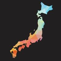 Colorful abstract vector low polygonal of Japan map.