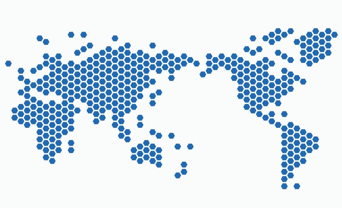 Hexagon World Map Vector Art, Icons, and Graphics for Free Download
