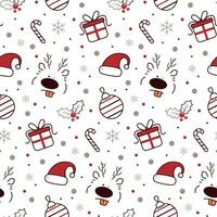 Christmas seamless pattern with funny deer vector