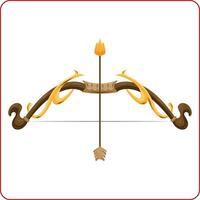 happy dussehra and vijyadashmi with bow and arrow illustration background vector